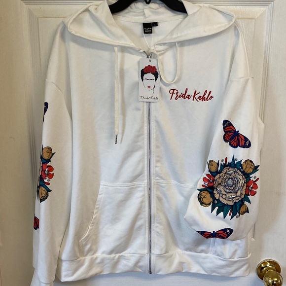 NWT Frida Kahlo x Shein Graphic Zip Front  Hoodie - Picture 4 of 10